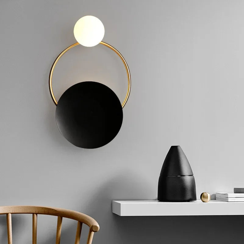 DecorBites™ Glass Ball G4 Round Ring Wall Lamp - Nordic Sconces for Modern Indoor Lighting