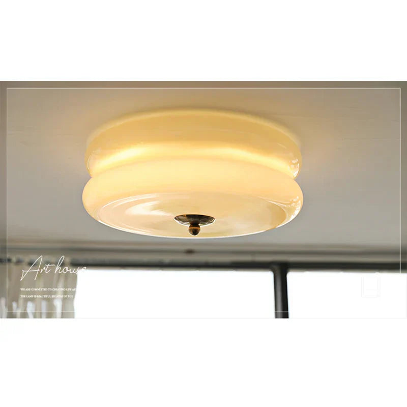 DecorBites™ Cream Medieval Glass Ceiling Lamp for Living Room, Dining Room, Bedroom & Study