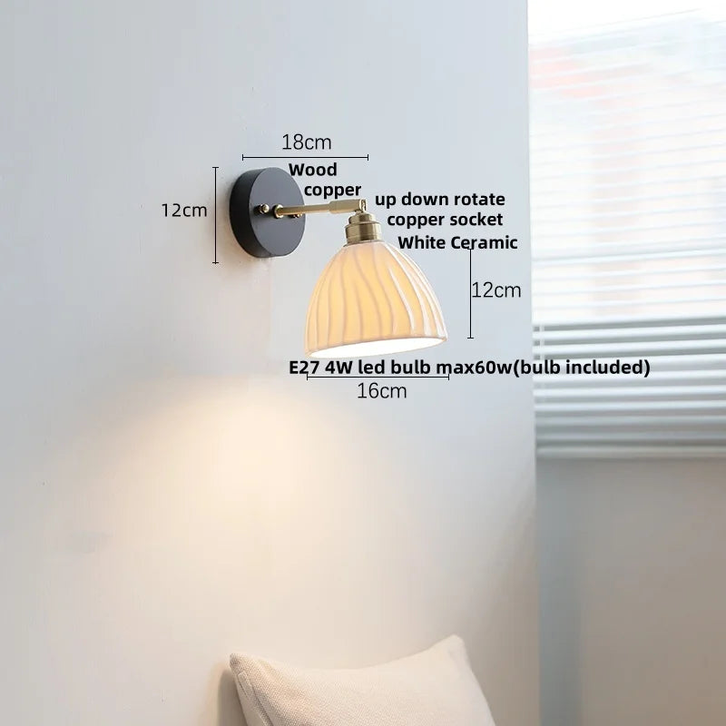 DecorBites™ Black Wood LED Wall Sconce Rotatable Stair Light, Modern Nordic Design