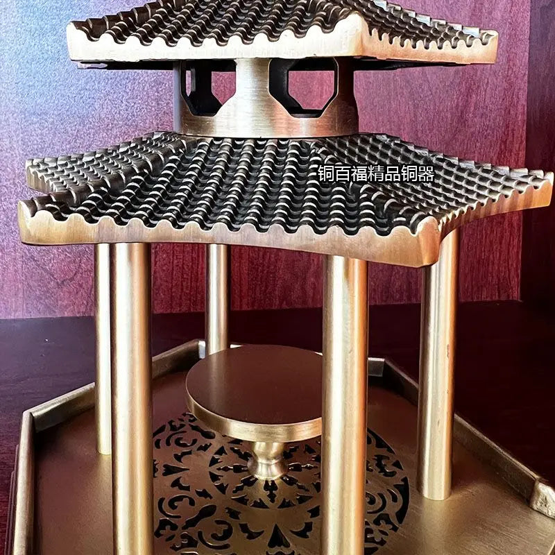 "DecorBites™ Zen Brass Incense Burners & Decorative Ancient Pavilion Collection"
