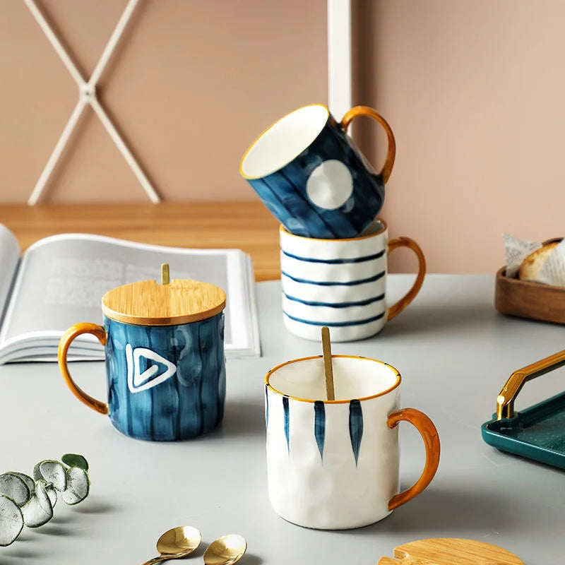 كوب DecorBites™ سيراميك ياباني مع ملعقة وغطاء