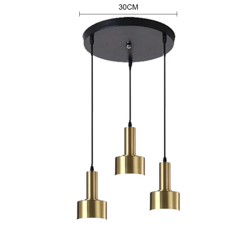 DecorBites™ مصباح معلق LED ذهبي E27 ثريا Nordic لغرفة المعيشة وغرفة النوم الداخلية