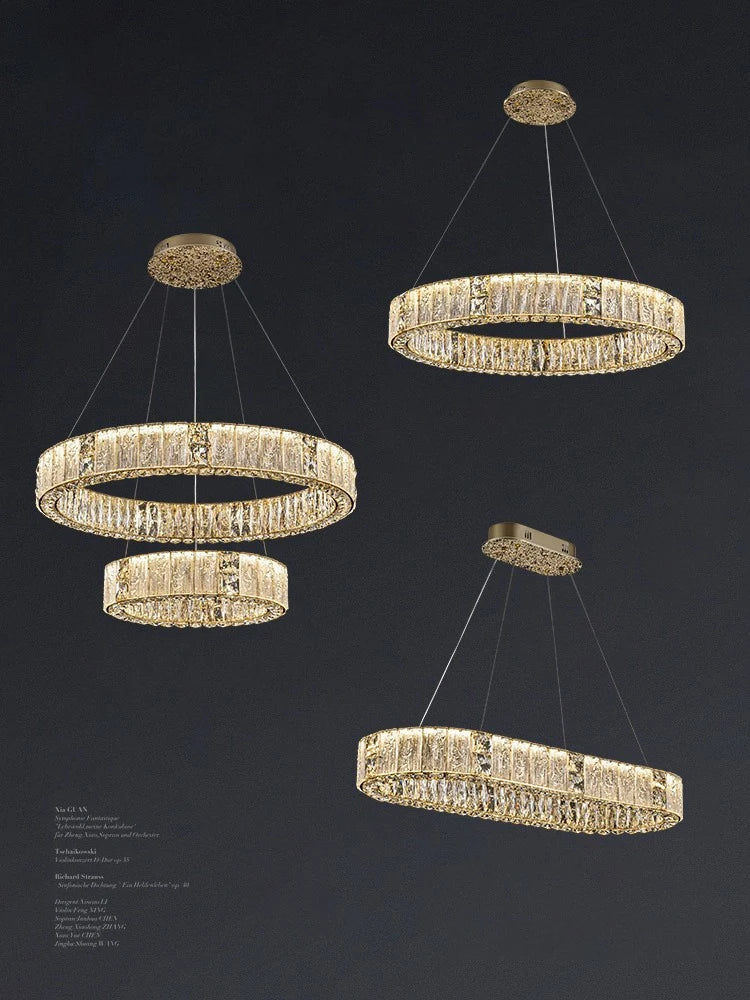 DecorBites™ Crystal Ceiling Chandelier | Luxury Glass Hanging Lamps LED Décor