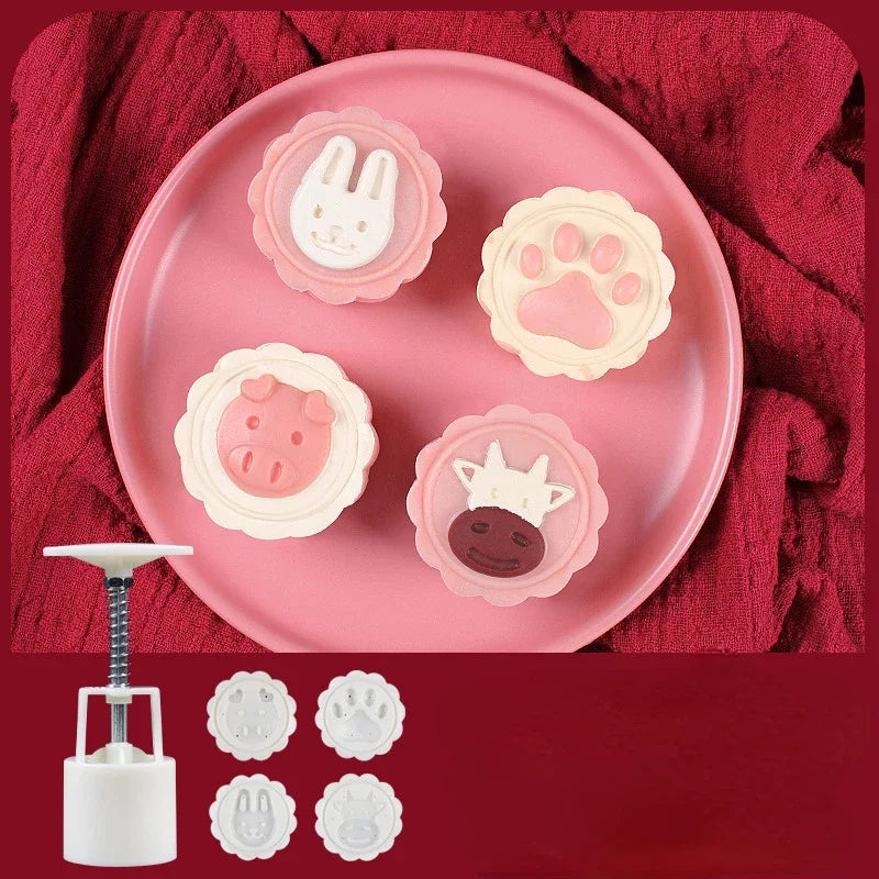 DecorBites™ 3D Cherry Blossom Mooncake Mold for Mid-autumn Festival Baking