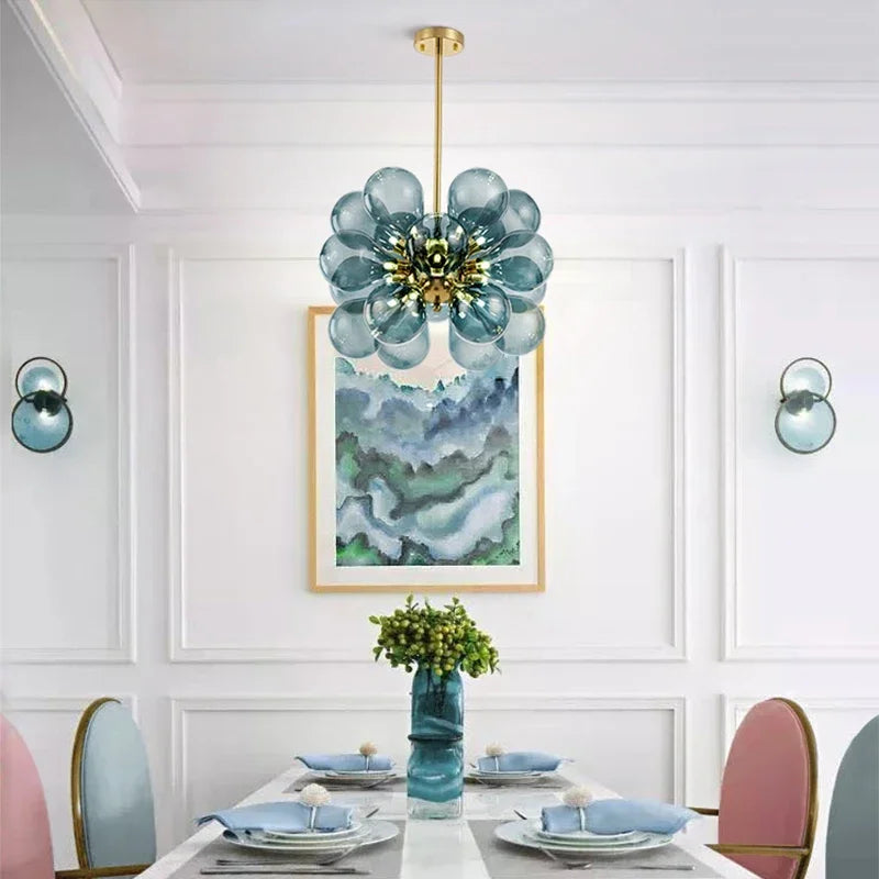 DecorBites™ Glass Bubble Chandelier Ceiling Pendant Light for Modern Living Room Decor