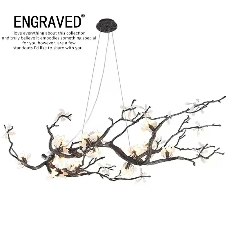 DecorBites™ Copper LED Branch Chandelier: Elegant Lighting for Living & Dining Rooms