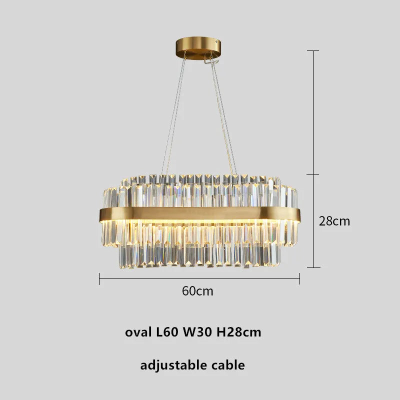 DecorBites™ Gold Metal Round Dimmable LED Pendant Light with K9 Crystals