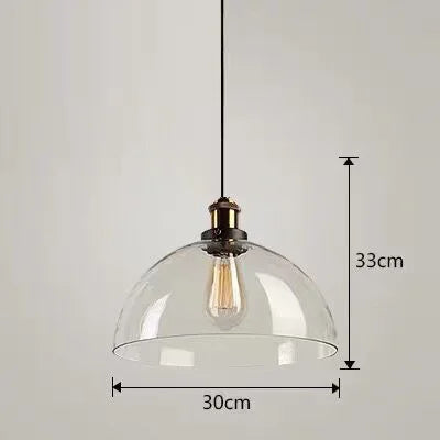 Retro Industrial Gray Glass Pendant Light