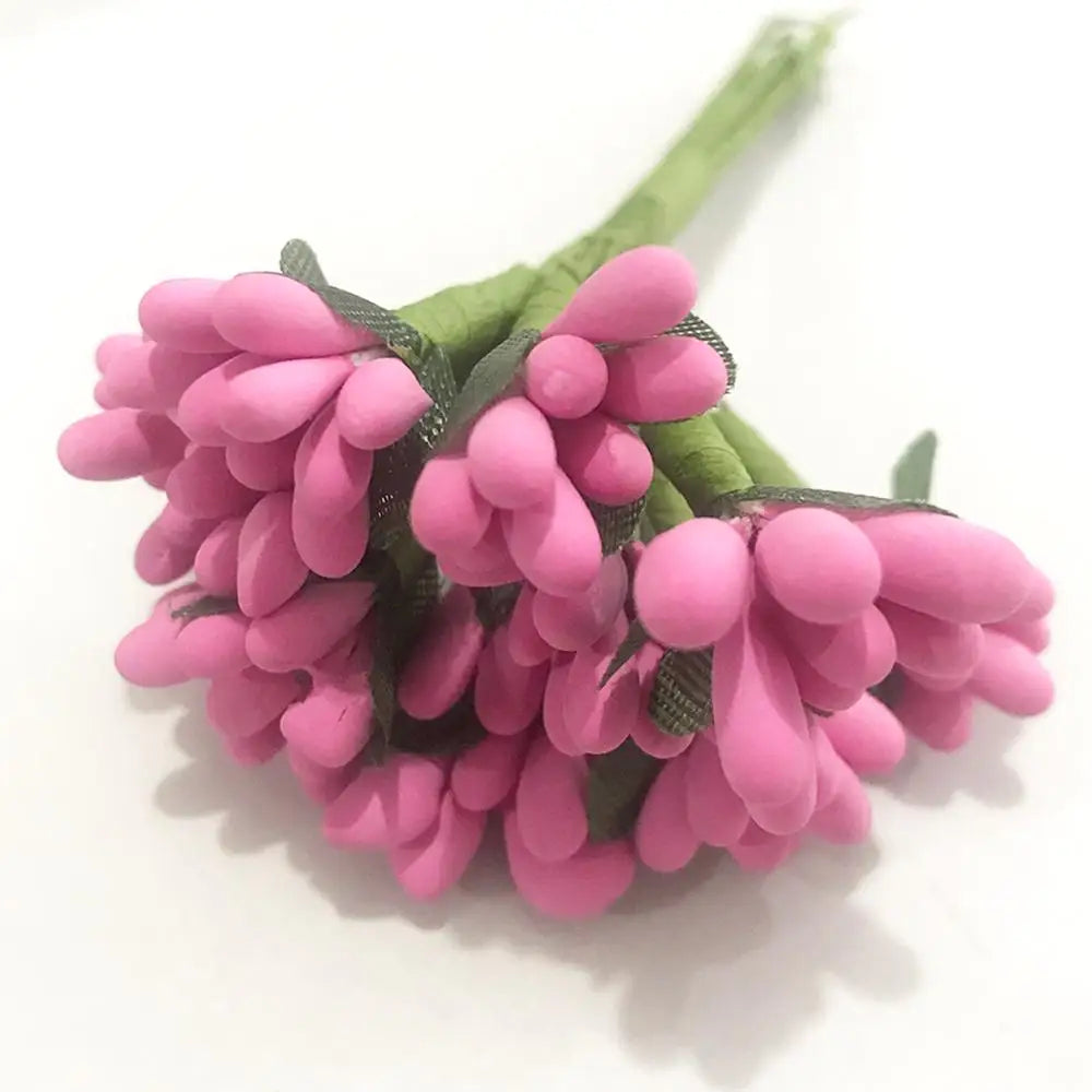 DecorBites™ 200pcs Mixed Rose Red Flower Cherry Stamen Berries Bundle for DIY Decor