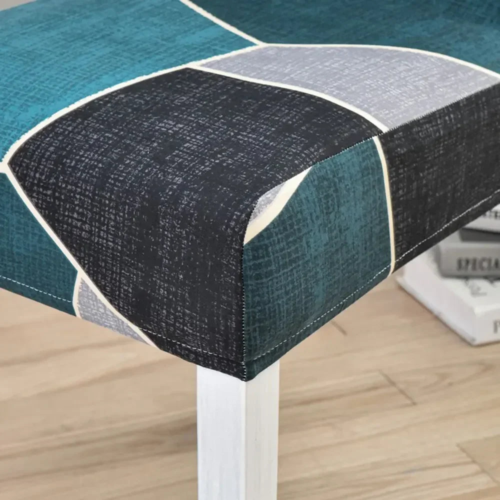 DecorBites™ Geometric Stretch Chair Cover Slipcovers | Elastic Seat Case