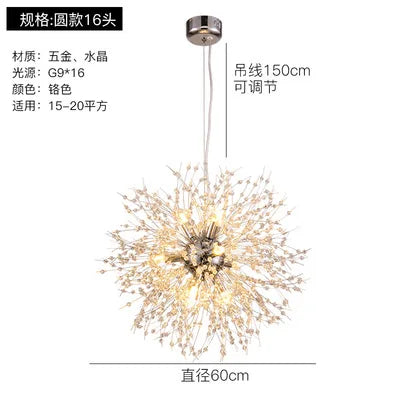 DecorBites™ Crystal Dandelion Pendant Lights for Chic Home Decor