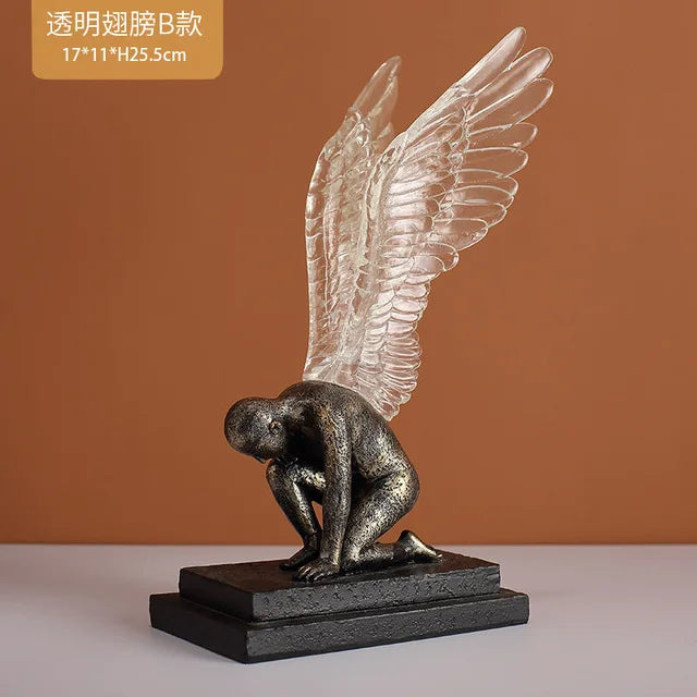 DecorBites™ Abstract Golden Character Resin Statue Modern Home Decor Ornament Scandinavian Style