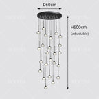 Black Water Drop Acrylic LED Pendant Light