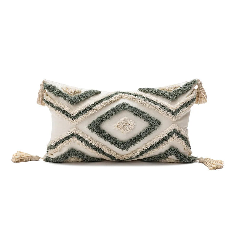 DecorBites™ Geometric Embroidery Boho Cushion Cover Sofa Decorative Pillowcase Canvas Cotton