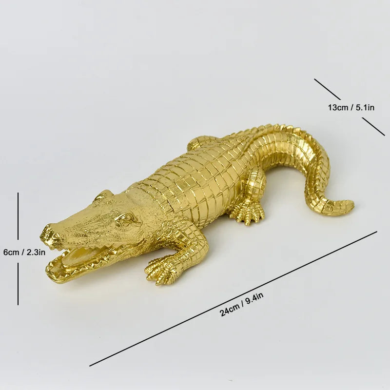DecorBites™ Crocodile Resin Sculpture Desk Decoration: Creative Ornaments for Aesthetic Home Decor