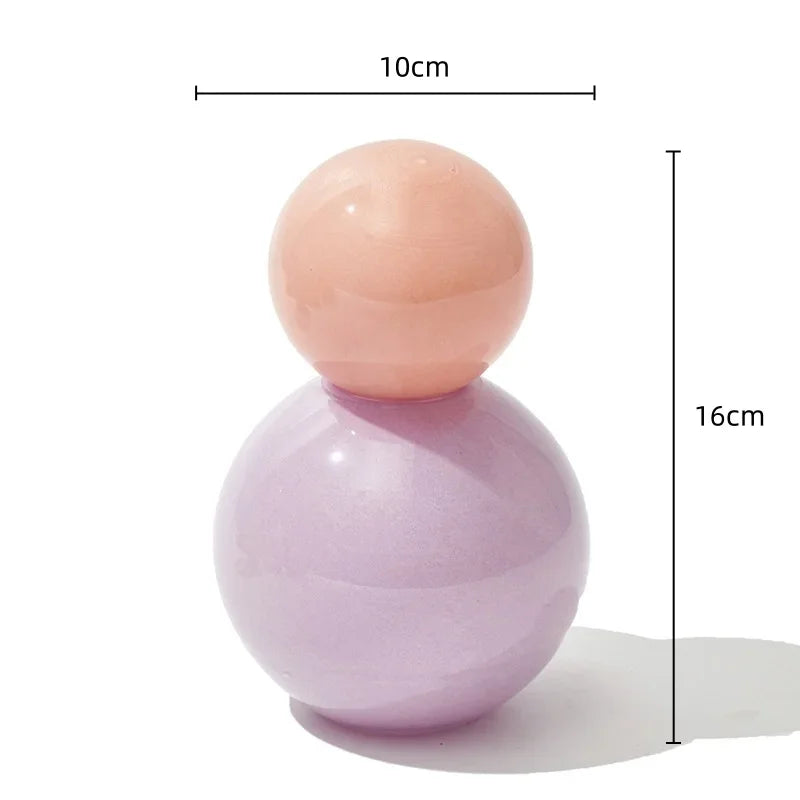 DecorBites™ Geometric Sphere Glass Vase with Lid, Desktop Storage Container