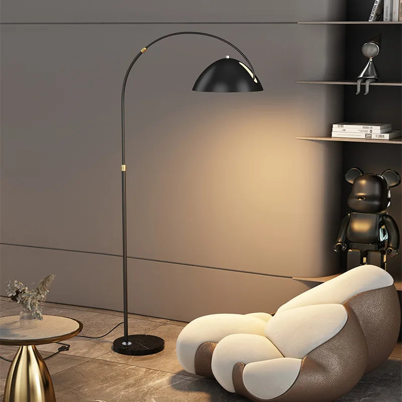مصباح أرضي LED DecorBites™ ذهبي أسود معدني بسيط حديث لغرفة المعيشة