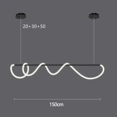 ثريا DecorBites™ الذهبية السوداء LED المعلقة بتصميم عصري مبسط لإضاءة ديكور المنزل