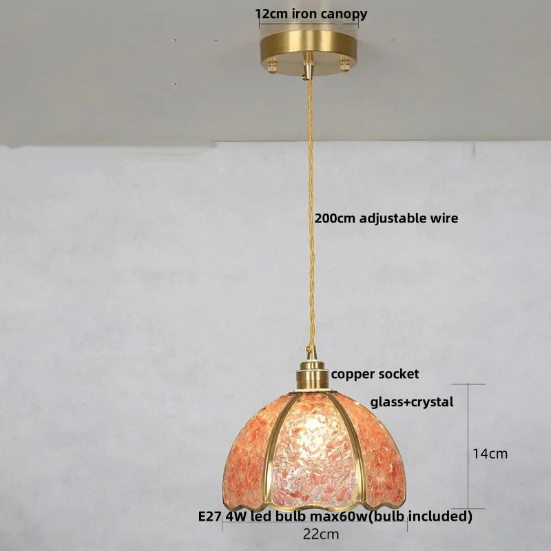 DecorBites™ Crystal Glass LED Pendant Light Fixture, Adjustable Height, Modern Luxury Design
