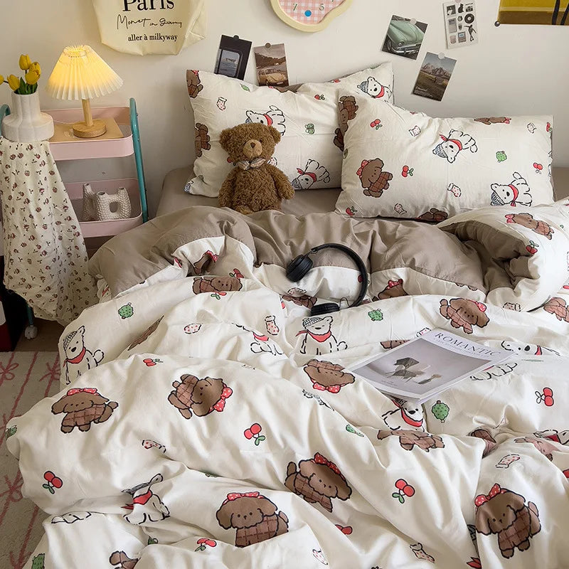 غطاء لحاف فردي بتصميم زهور كورية من DecorBites™: راحة مميزة، لجميع الفصول، لطيف على البشرة