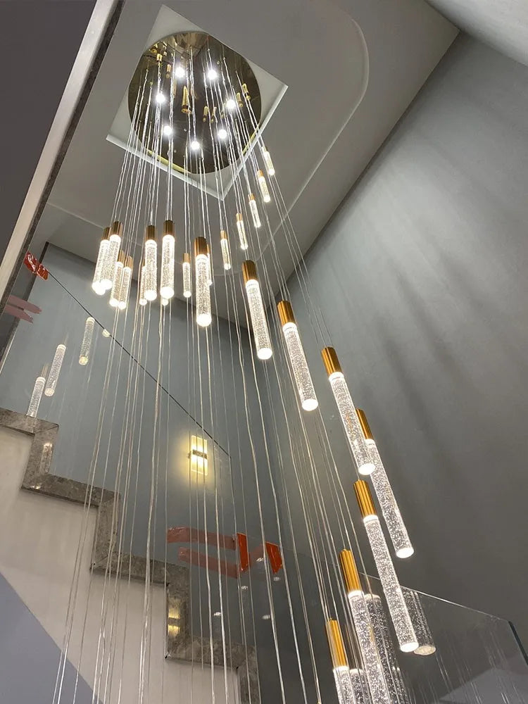 ثريا كريستال فاخرة كبيرة LED من DecorBites™ لغرفة المعيشة - مصابيح معلقة مخصصة