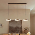 Modern Glass Ring Pendant Light in Iron