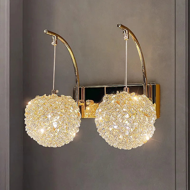 DecorBites™ Crystal Beads Wall Lamp LED Light Fixture for Home Decor & Living Room