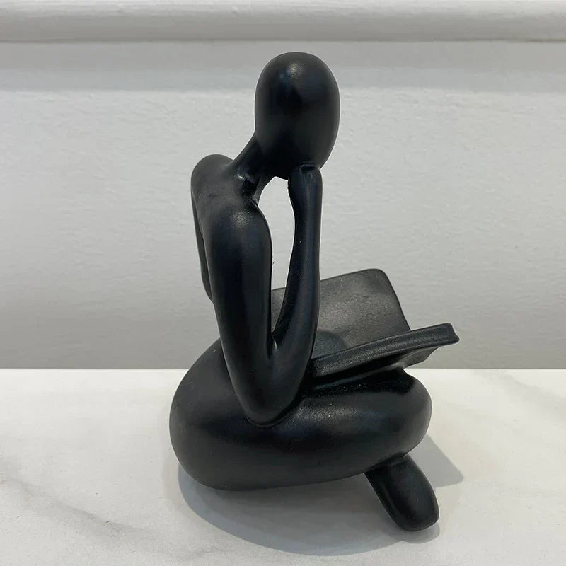 DecorBites™ Abstract Resin Book Figurines for Home Office Decor