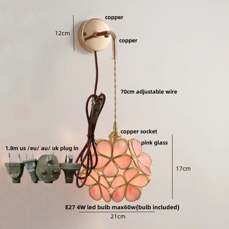 مصابيح جدارية LED من DecorBites™ بزجاج شفاف ومصباح سرير قابل للتعديل على الطراز الاسكندنافي الحديث