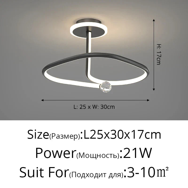 DecorBites™ Black Crystal Chandelier for Bedroom and Living Room Lighting
