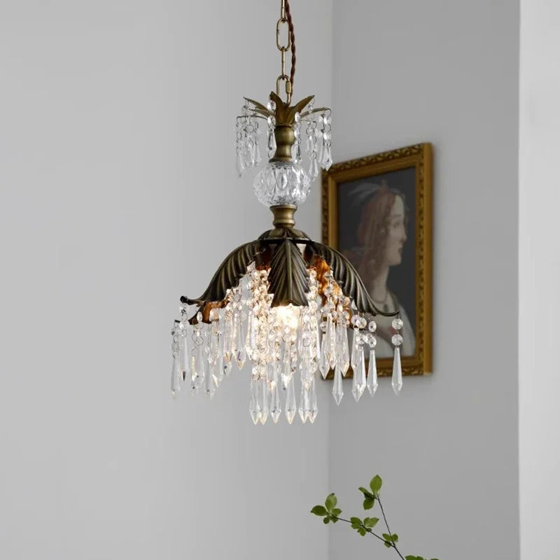 DecorBites™ French Countryside Brass Pendant Light Chandelier for Bedside, Hallway, Wardrobe