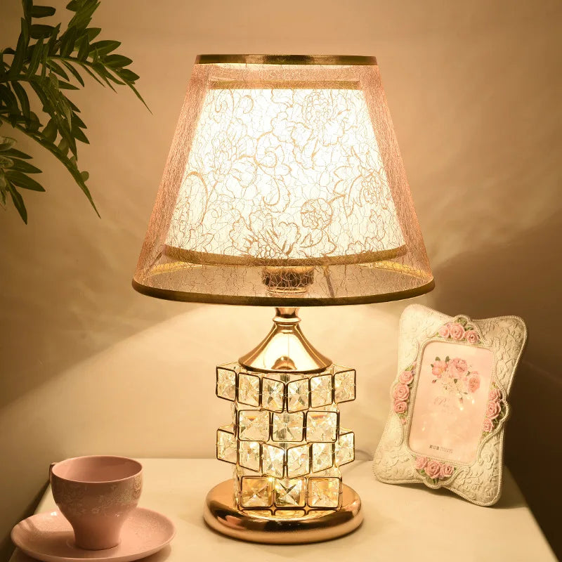 DecorBites™ Crystal Table Lamp: Elegant European Style Home Decor and Wedding Gift