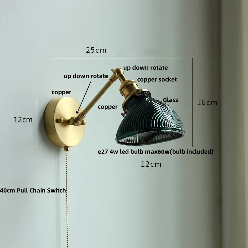 DecorBites™ Ceramic Copper LED Wall Lights with Pull Chain Switch - Nordic Modern Bedside Lamp