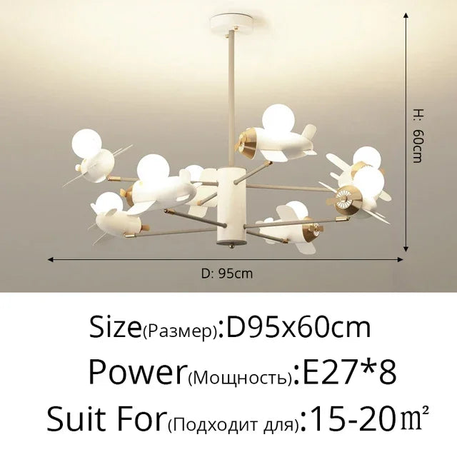 نجف طائرات هليكوبتر DecorBites™: إضاءة معلقة داخلية لغرف نوم الأطفال والمعيشة