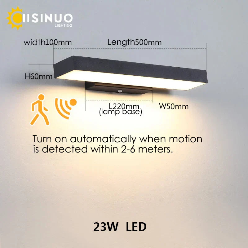 DecorBites™ Dusk Dawn Motion Sensor Outdoor Wall Light Modern Sconces for House Garage Balcony