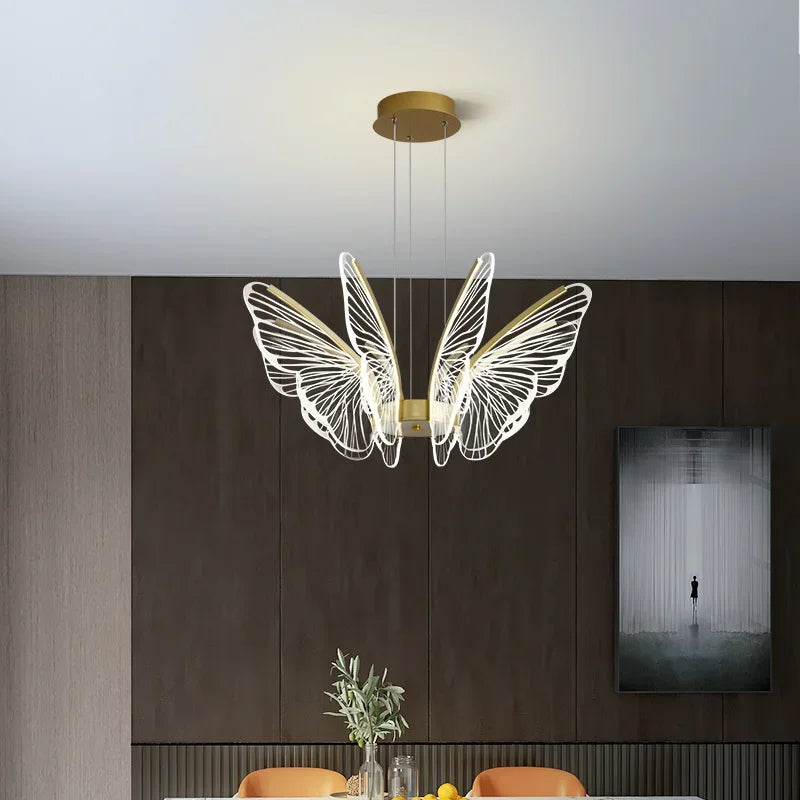 ثريا سقف فراشة LED من DecorBites™ - إضاءة قلادة فاخرة لغرفة النوم والمعيشة والطعام