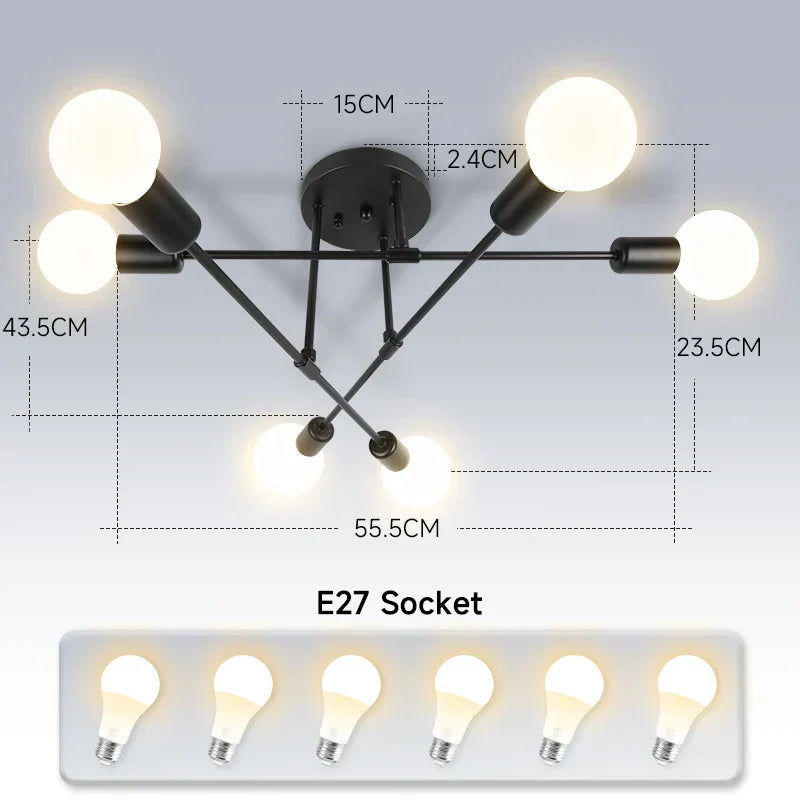 DecorBites™ ثريا سقف LED معلقة لغرفة المعيشة والمطبخ وديكور المنزل