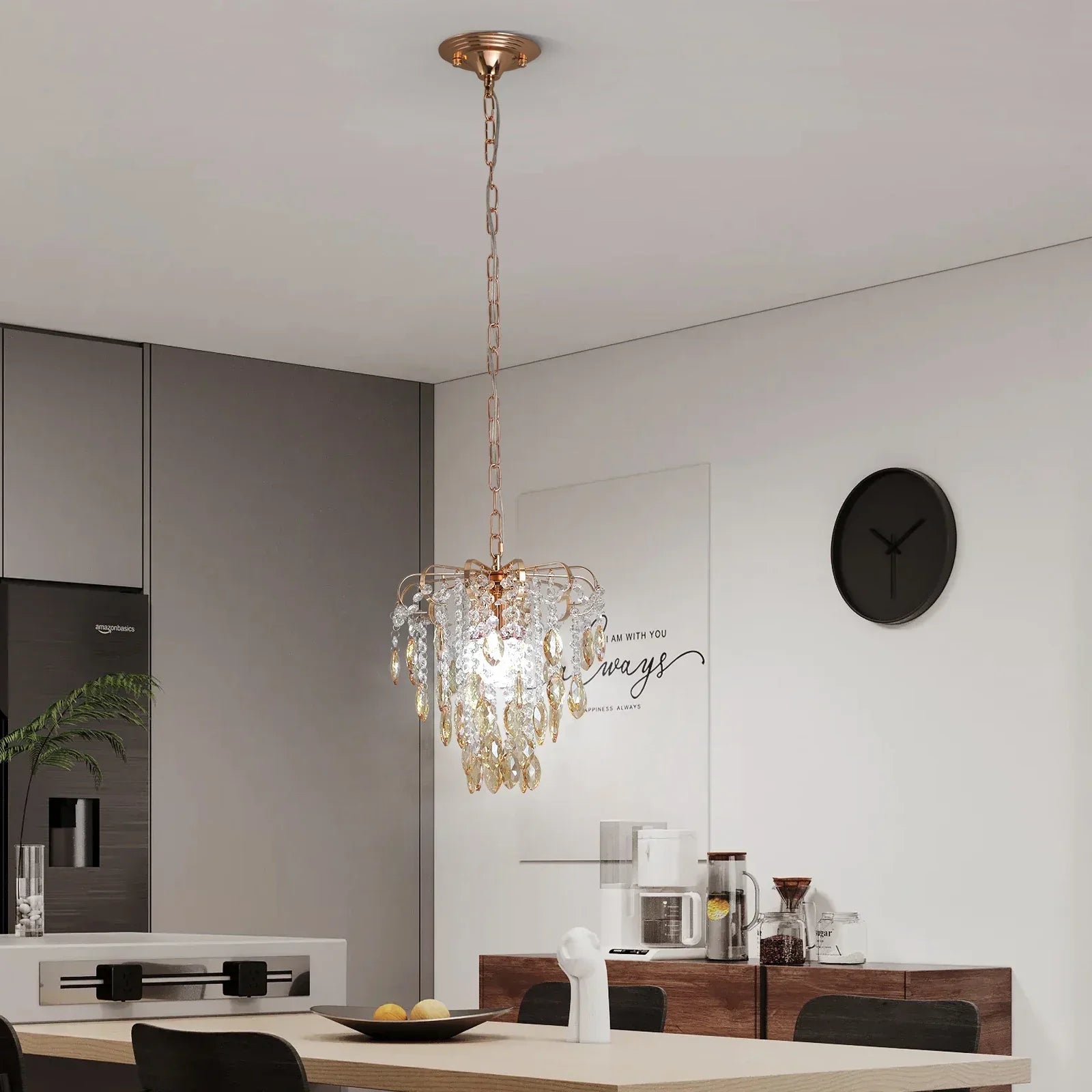 DecorBites™ Crystal Led Pendant Light Modern Chandelier Ceiling Lamp for Living Room