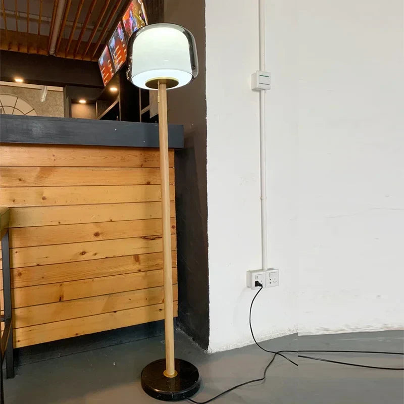 DecorBites™ Glass Floor Lamp: Simple Nordic Sofa Atmosphere with Decorative Lighting for Living Room