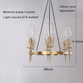DecorBites™ Dimmable Crystal Glass Brass Wall Light for Bedroom and Bath