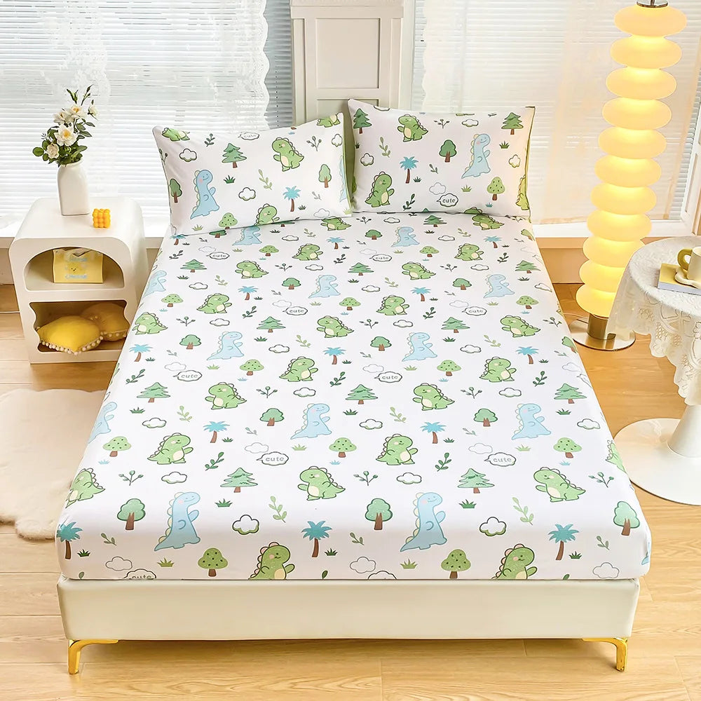 طقم ملاءات جولدن فيذر من DecorBites™: ملاءة مُجهزة ومخدتان، مفرش سرير لجميع الفصول