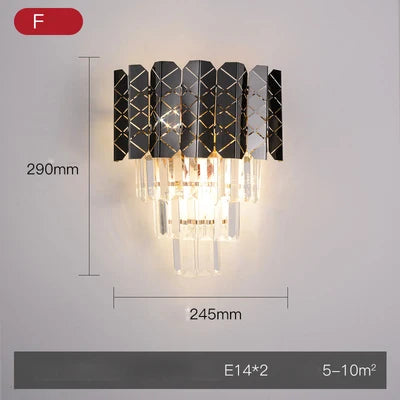 DecorBites™ Crystal Gold Stainless Steel LED Dimmable Wall Sconce