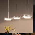 Modern Glass Ring Pendant Light in Iron