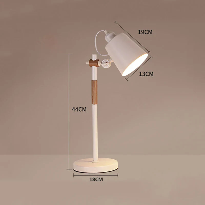 DecorBites™ Adjustable Wood Desk Lamp for Children's Study, Office, Bedroom - LED Reading Light