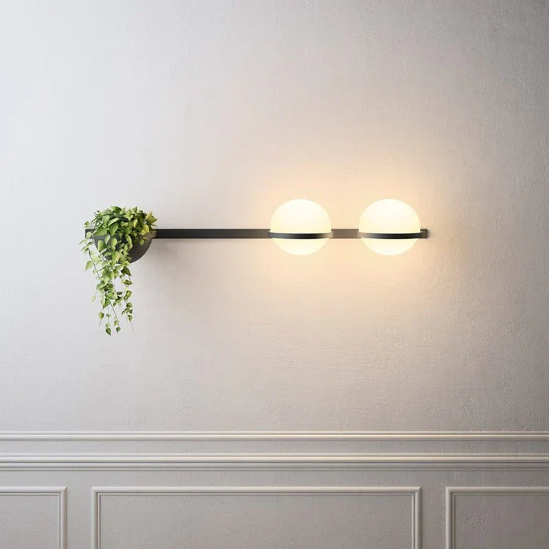 DecorBites™ Art Deco White Acrylic Ball Wall Lights with 3-Mode Dimming