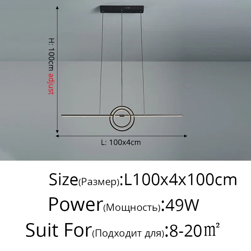 Lustre de plafond à LED DecorBites™ : Éclairage moderne et minimaliste pour table de cuisine et salle à manger