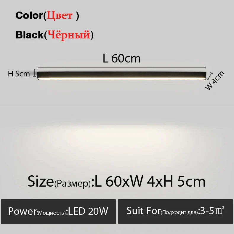 مصباح سقف LED خطي من DecorBites™ لغرفة المعيشة وغرفة الطعام وغرفة النوم - تصميم بسيط