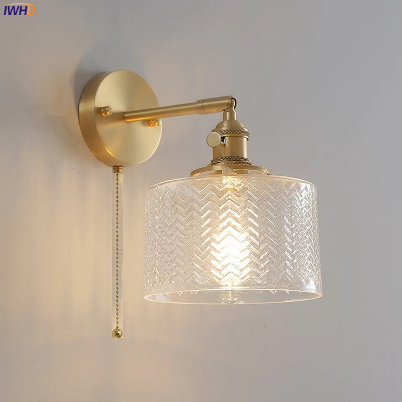 DecorBites™ Green Glass Nordic Wall Sconce LED Light for Bedroom Bathroom Mirror