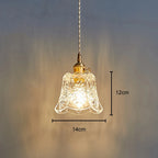 Nordic Flower Glass Pendant Light in Polished Copper