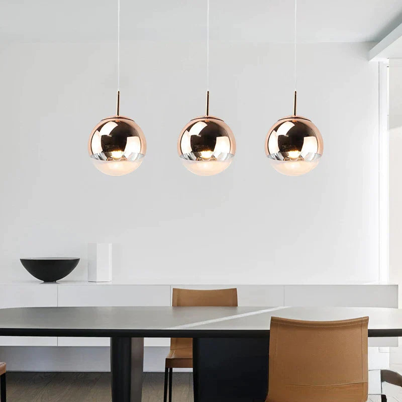 DecorBites™ Glass Ball LED Chandelier: Luxury Modern Single Head Design for Home & Commercial Spaces